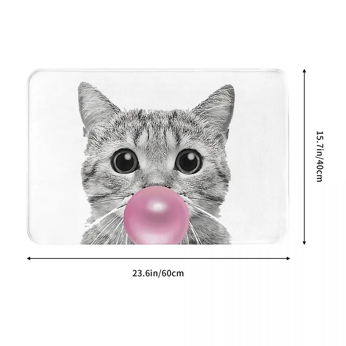 Animal Bedroom Mat Cat Bubblegum Doormat Flannel Carpet Balcony Rug Home Decor