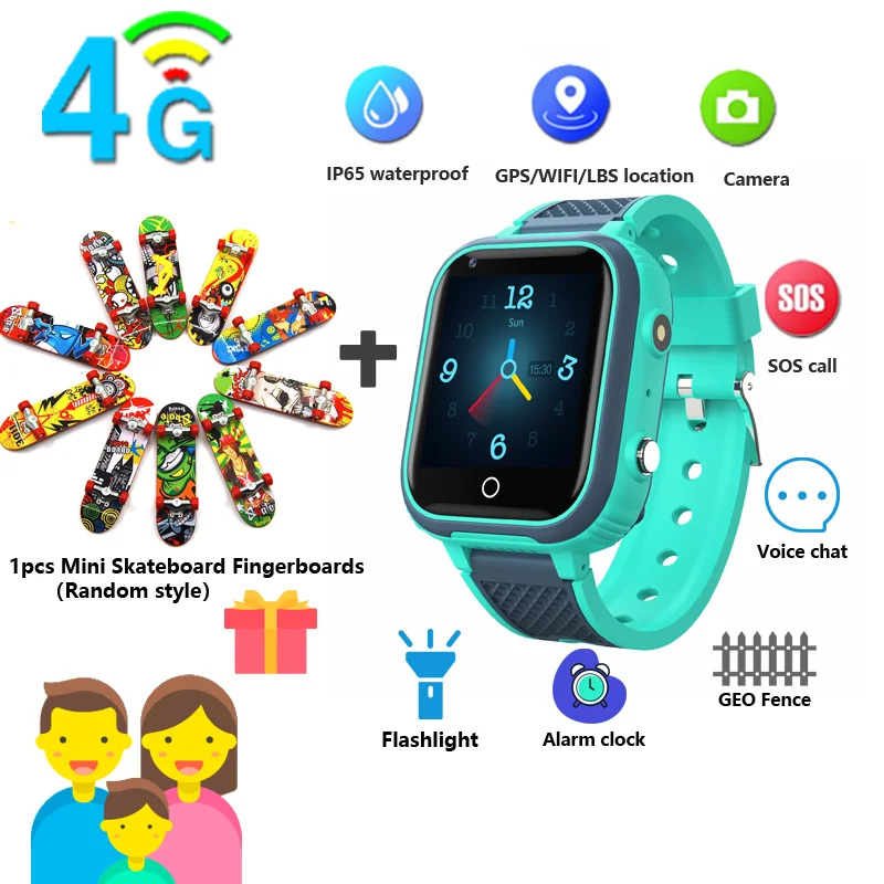 Reloj inteligente 4G para niños, dispositivo con GPS, WIFI, videollamada SOS, IP67, resistente al agua, Monitor de cámara, rastreador de ubicación,