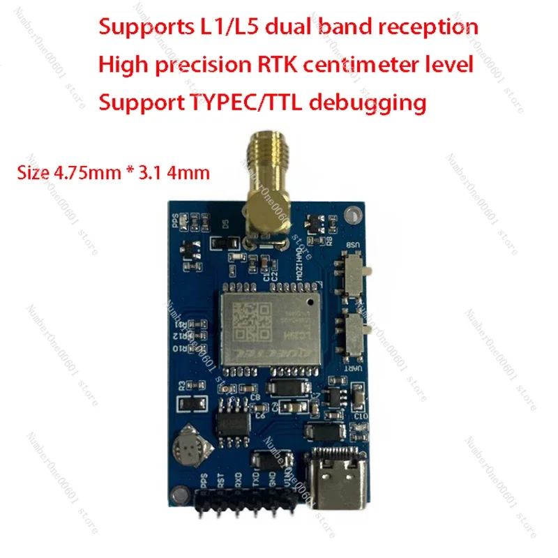 

LC29H Module RTK Differential GPS Beidou GNSS Positioning Dual Frequency L1+L5 High-precision Directional Navigation