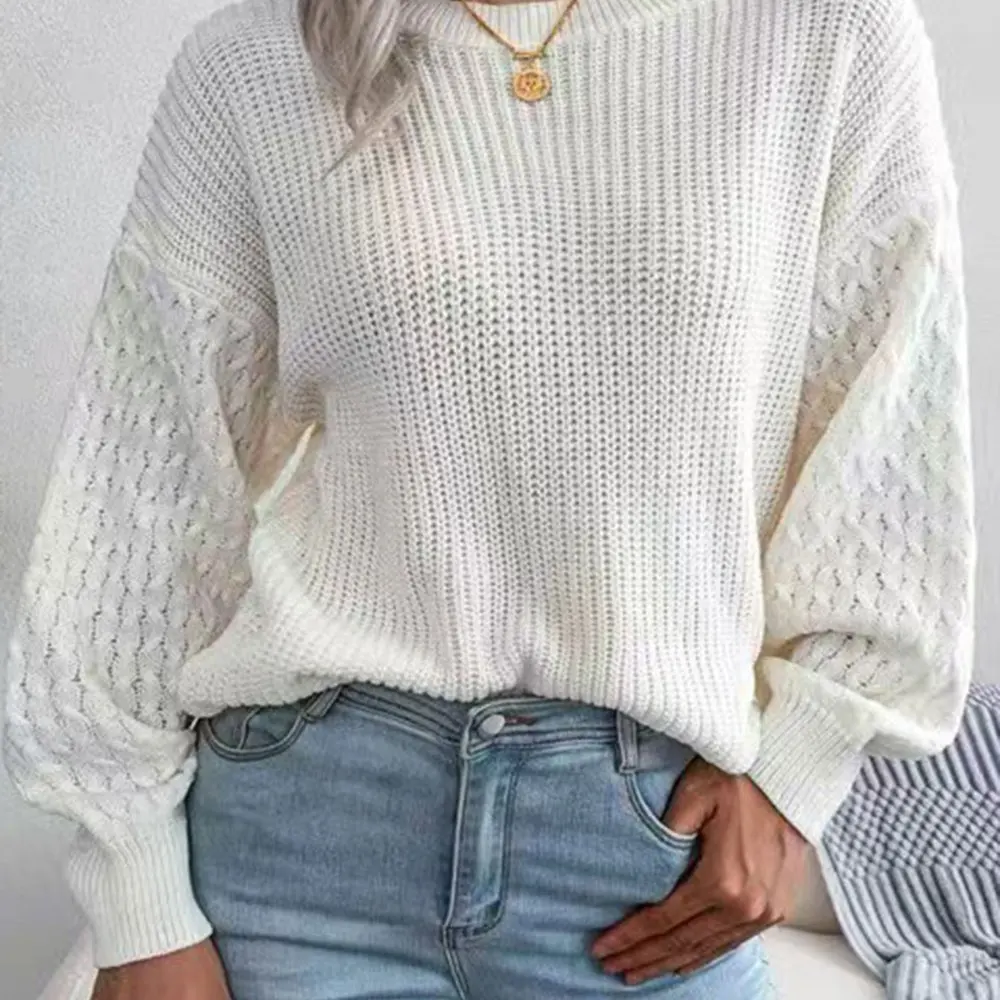 

Женский красный вязаный свитер с круглым вырезом, хлопковый однотонный свитер на молнии в европейском и американском стиле, зимний темпераментный пригородный пуловер