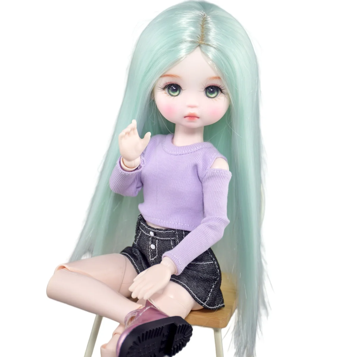 YUTOTUE 30cm Height Cute Girl Doll Toy Removable Clothes Shorts Shoes Wigs Full Set Gift