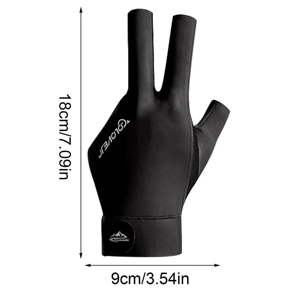 1PCS Left Right Hand Snooker Glove Elasticity Anti Skid Billiard Glove Three Fingers Breathable Training Glove