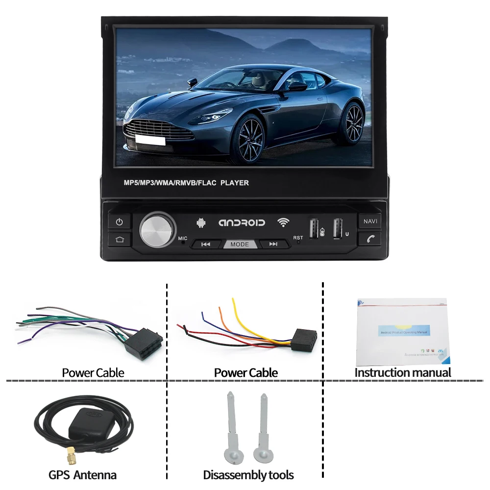 Multimedia android car radio navigation gps car music system 1din 7 inch car dvd player