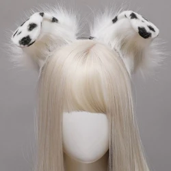 Plush Dog Ears Headbands Furry Animal Ears Headwear Kawaii Hair Hoop for Halloween Cosplay Headpiece Party Supplies