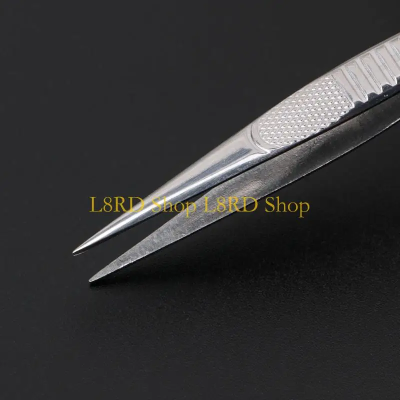 L8rd Tweeve points fins en ligne droite professionnels pour l'extension des cils en acier inoxydable