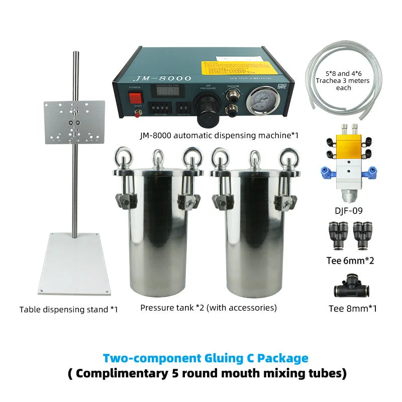 آلة توزيع الغراء AB مكونة من مكونين أسطوانة مزدوجة شفط الحجاب الحاجز الخلفي آلات الأتمتة الصناعية لمدة عام واحد لـ #6