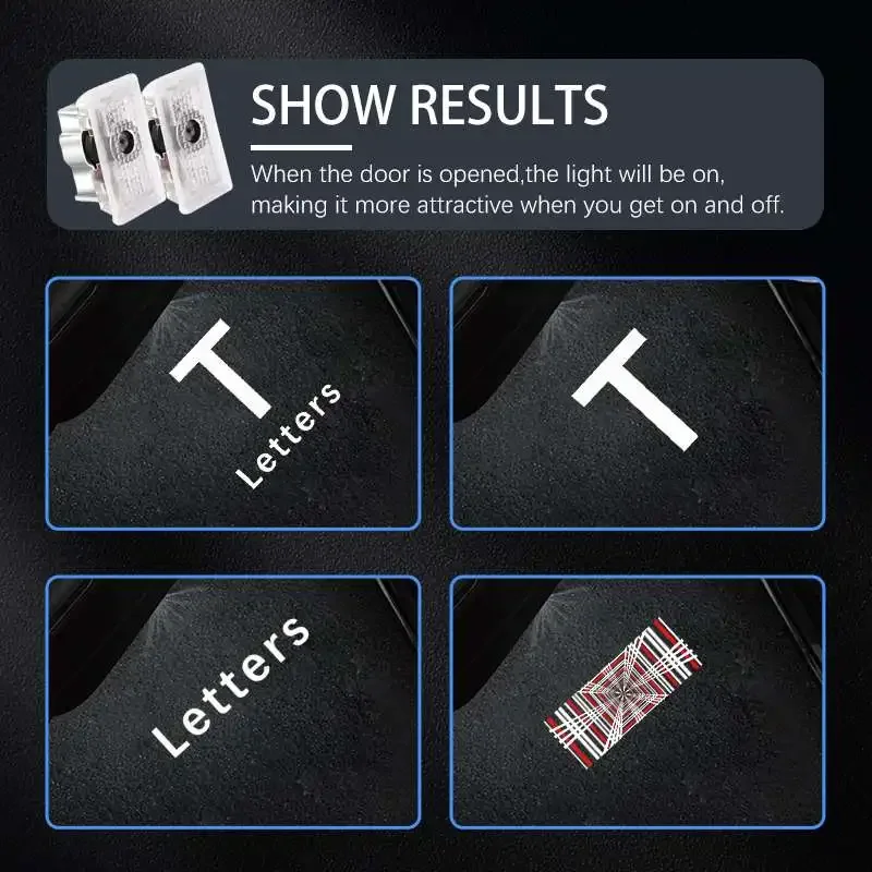 Car Door Welcome Light For Tesla Model 3 Model Y Model S Model X Courtesy Icon HD LED Lamp Projector Atmosphere light
