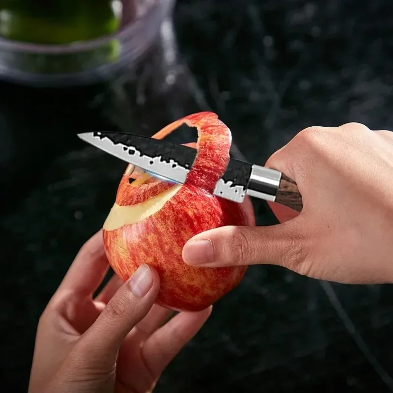 Juego de cuchillos de cocina con diseño de martillo, tijeras afiladas de acero inoxidable para cortar carne de Chef, frutas y verduras, 6 piezas