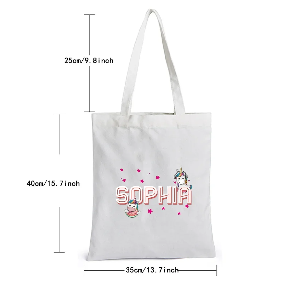 Customized Name Shopping Bag Women's Black Canvas Handbag Casual Shoulder Bag Work Commuter Storage Bag Customized Product