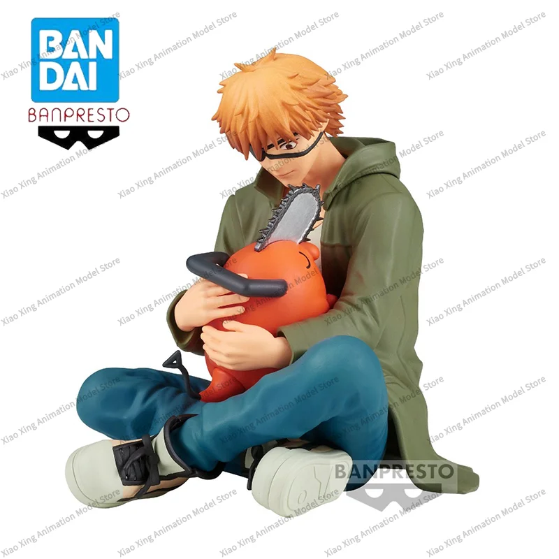 Original Bandai BANPRESTO Chainsaw Man Denji Pochita Anime Figure Break Time Boxed Model Doll Ornament Collectible Toy Gift