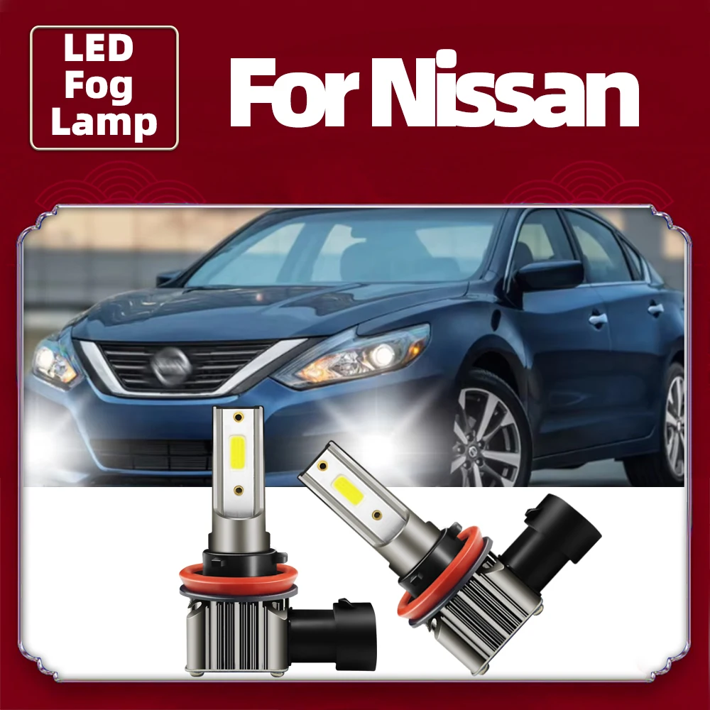 2x LED Fog Light Bulbs H8 H11 15000LM For Nissan Navara NP300 D40 D23 Almera Cube Patrol Pulsar Terrano Maxima Micra NV200 NV250