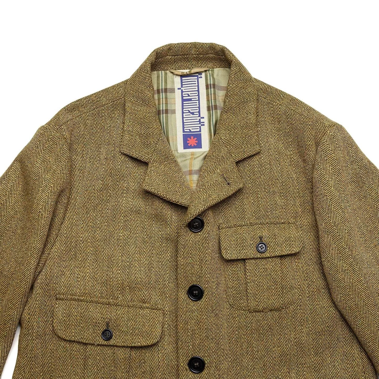 British Men's Hunting Jacket Retro Multi-pocket Sport Coat Herringbone Business Causal Lapel Suit 1Pce Blazer Tuxedos Customized