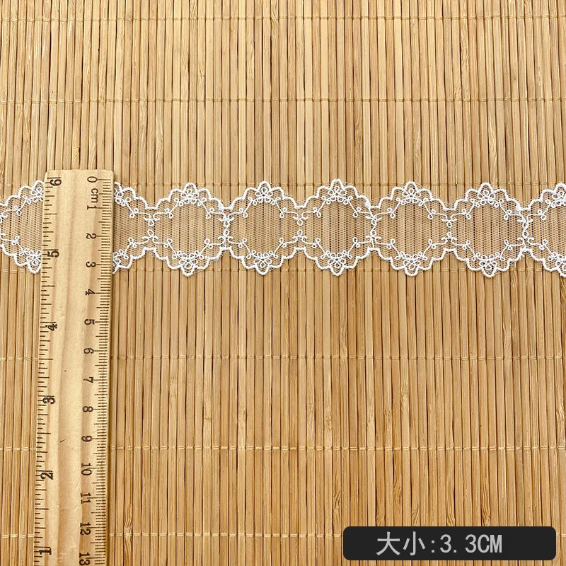 5 Yards Lace Trim for Lolita Accessories DIY, Double-Sided Net Lace Embroidery, Simple and Versatile, Water-Soluble Lace Trim