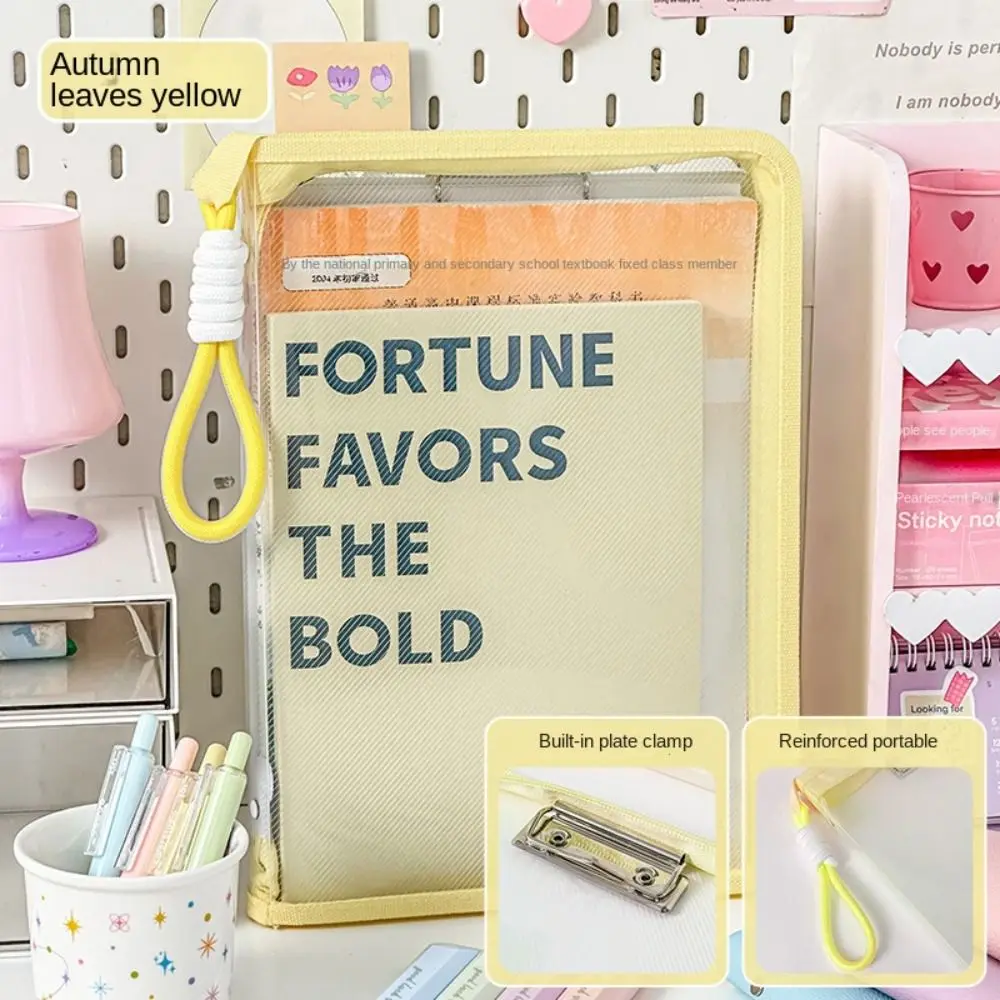 INS with Clipboard A4 Folder Writing Pad Large Capacity A4 File Pocket Handle Multifunctional Stationery Organizer Pouch Kids