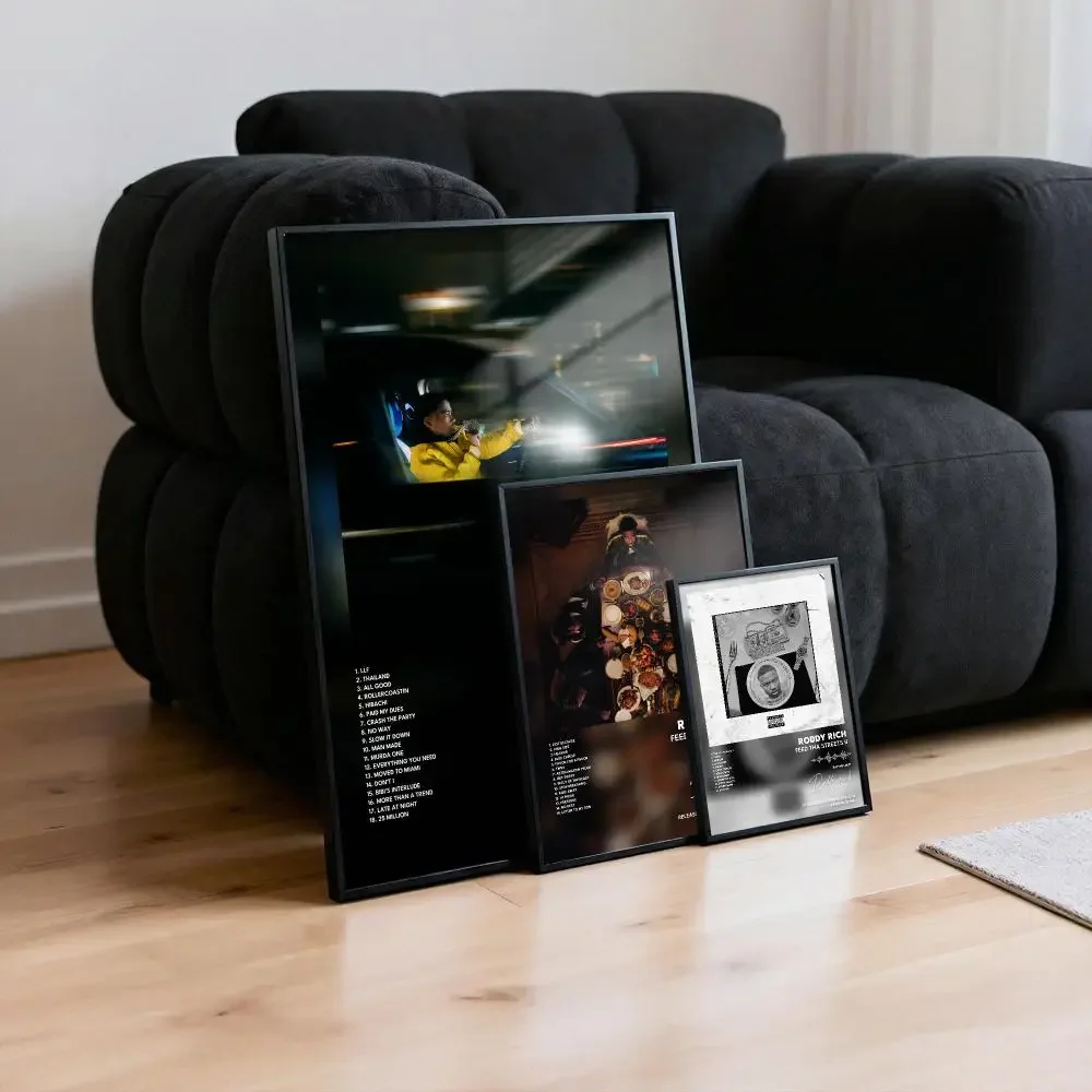 Roddy Ricch Live Life Fast Poster Peelable Self-Adhesive Album Cover Stickers, Wall Art for Singer Band Pop Rap Bedroom