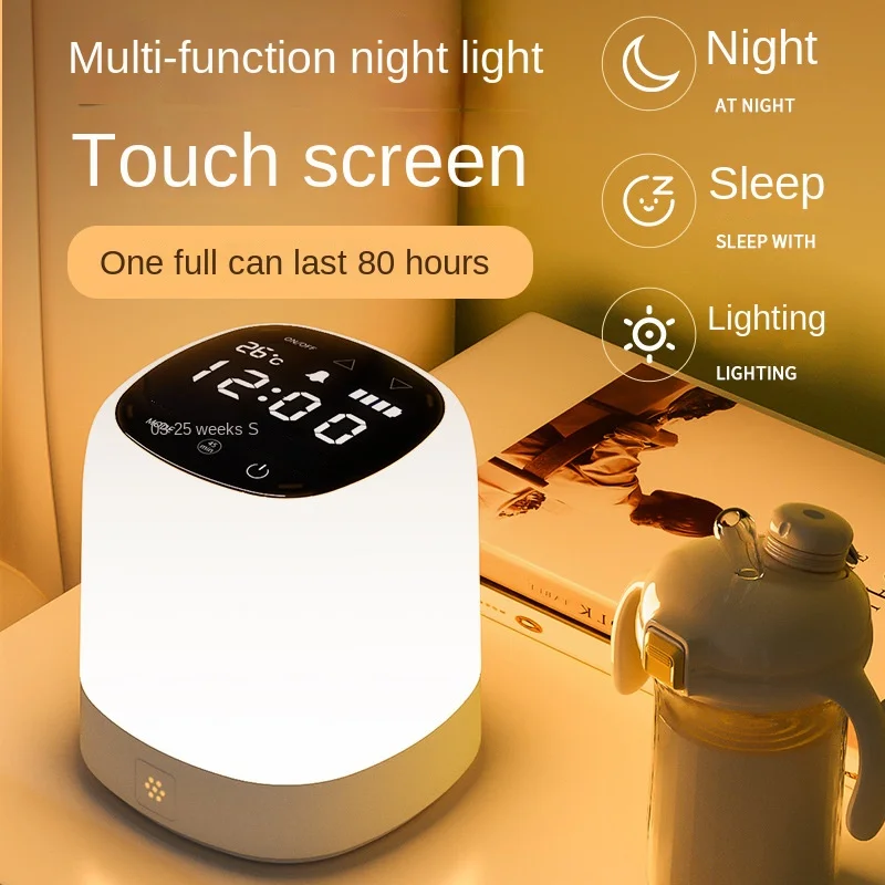 Luz noturna sensível ao toque com bateria de longa duração, lâmpada de mesa para cuidados com os olhos, lâmpada de cabeceira, luz de ambiente para dormir no quarto