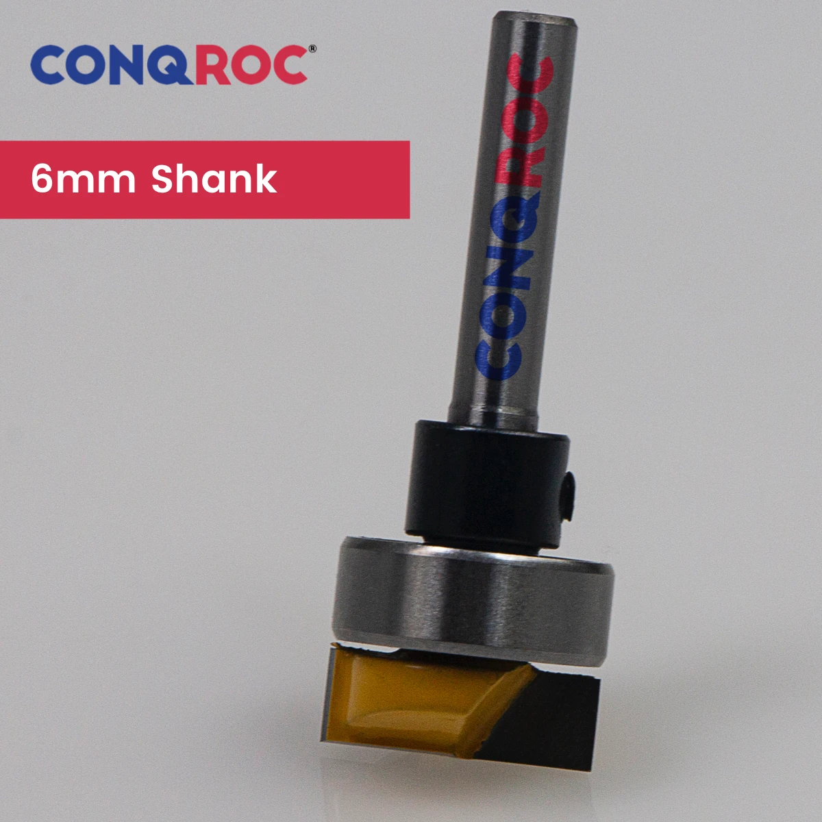 6mm Shank Template Router Bit with Top Bearing 4-Option Woodworking Dado Clean Out Milling Cutter Pattern Bit