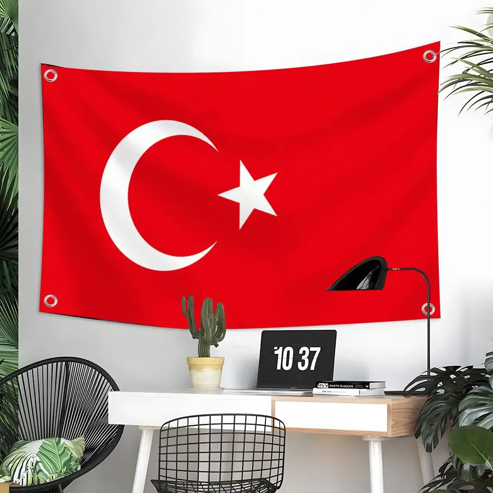Turkey Flags Custom Wall Hanging Background Art Banner For Bedroom Home Living Room Outdoor Decor