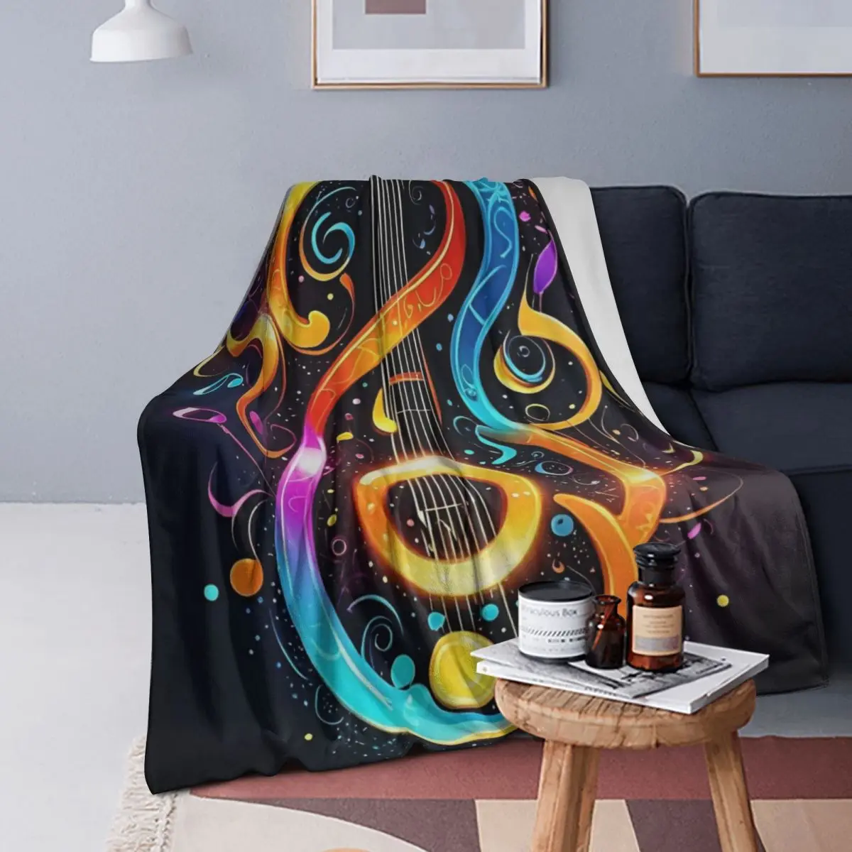 

Красочное одеяло с музыкальной нотой, мягкое теплое фланелевое одеяло, постельное белье для кровати, гостиной, пикника, путешествий, домашнего дивана