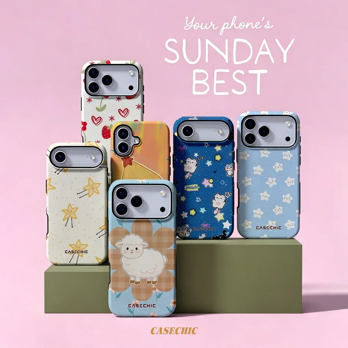 Cute Sheep For Samsung Galaxy S26 Ultra A56 Exquisitely Pattern Double Protective Phone Cover Cases CaseChic
