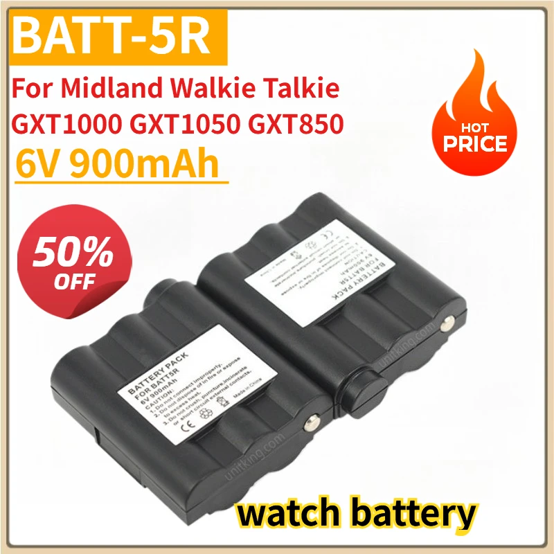 Digital Battery BATT-5R 6V 900mAh for Midland Walkie Talkie GXT1000 GXT1050 GXT850 GXT860 GXT900 GXT950 and GXT Series