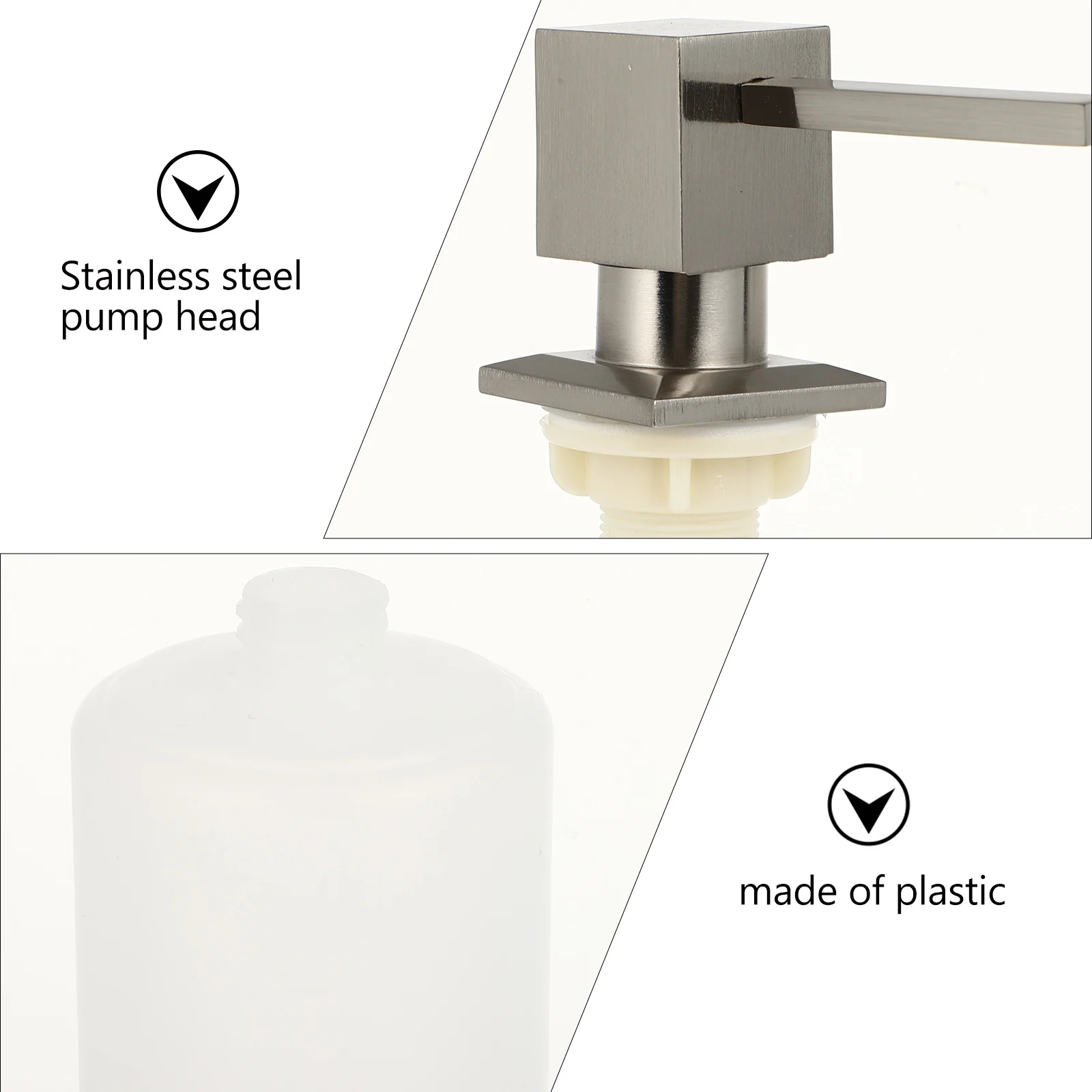 

Tall Soap Pump Dispenser for Bathroom Vanity Sink Countertop Hand Liquid Refillable Reusable Plastic Stainless Steel Manual Body
