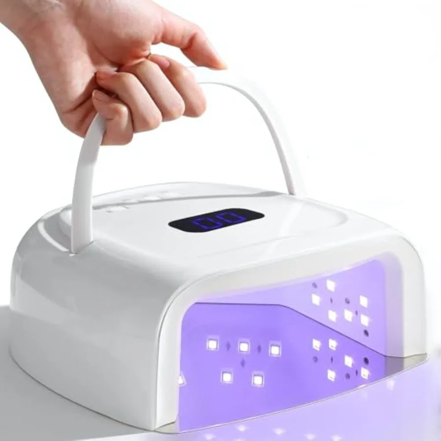 

60W Rechargeable UV LED Nail Lamp Faster Wireless Nail Dryer Gel Polish Light 42 Beads and Portable Handle Professional Curing