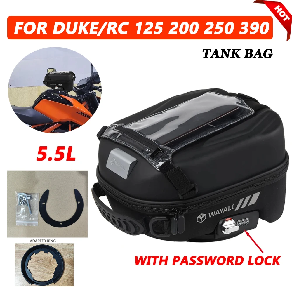 

For KTM 125 200 250 390 Duke RC 390 250 125 Duke390 Duke200 RC390 Motorcycle Tank Bag with Lock Navigation Packag Storage Bag