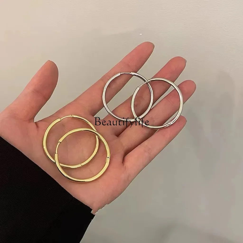 

Metal exaggerated circle earrings, European and American cold style simple, personalized