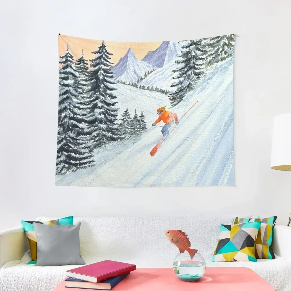 

Skiing - The Clear Lady Leader Tapestry Tapete For The Wall House Decorations Decoration Pictures Room Wall Tapestry