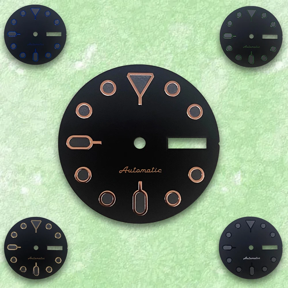 

28.5mm S Logo Dial Suitable For NH35/NH36 Japanese Automatic Movement Green Luminous Watch Modification Accessories