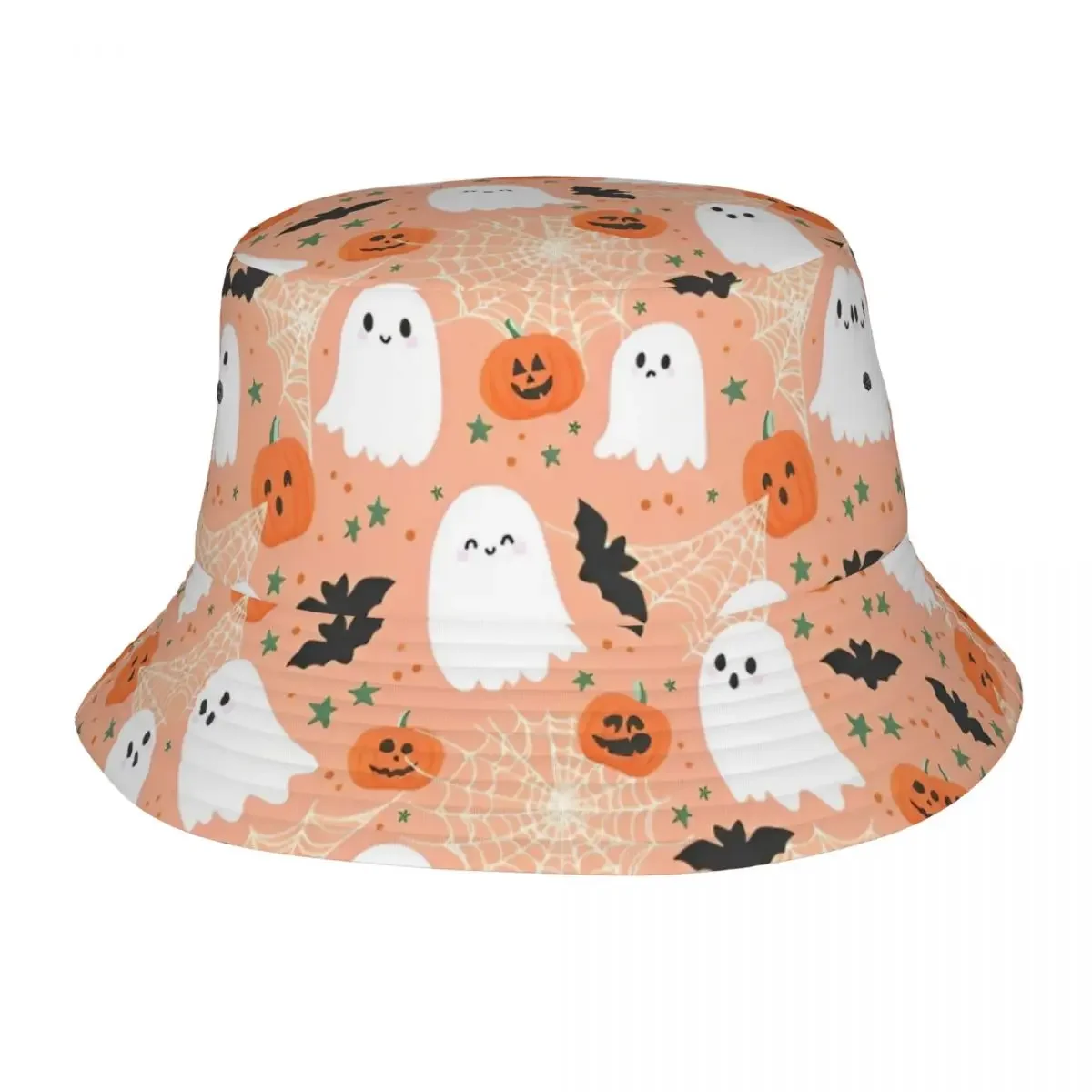 

Halloween Pumpkins Ghosts Bucket Hats for Teen Travel Trick or Treat Cute Sun Hats Street UV Protection Fisherman Cap Bob Hat