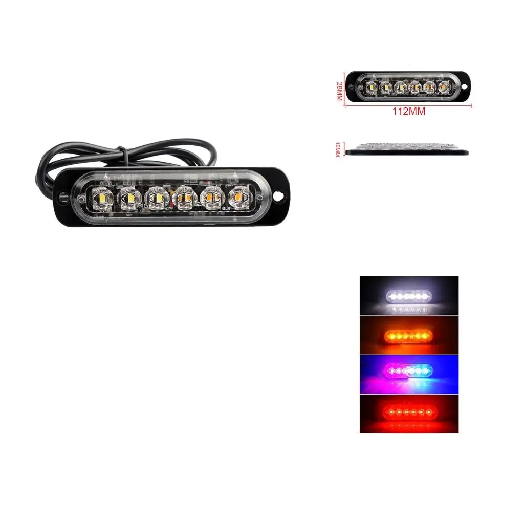 

Slim Car Pickup Emergency Hazard 6 LED Strobe Flash Light Dash Universal