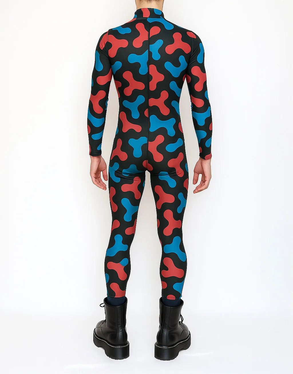 Bunter Kunstdruck Herren Feiertags-Party-Jumpsuit Erwachsenen Bühnen-Performance-Bodysuit Halloween Cosplay Karneval Radsport Zentai – Detail 15