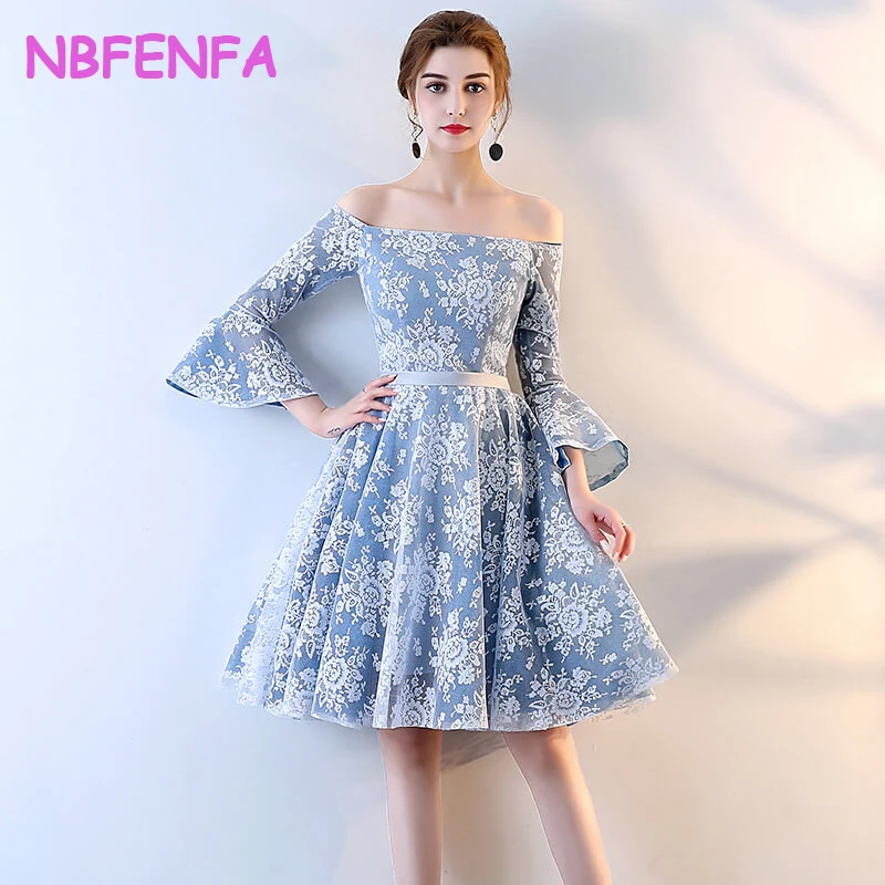 

NBFENFA Bridesmaid Dress 2024 New Korean Version Short Skinny Blue Evening Dresses Sexy Elegant Party Dress Vestidos De Noche