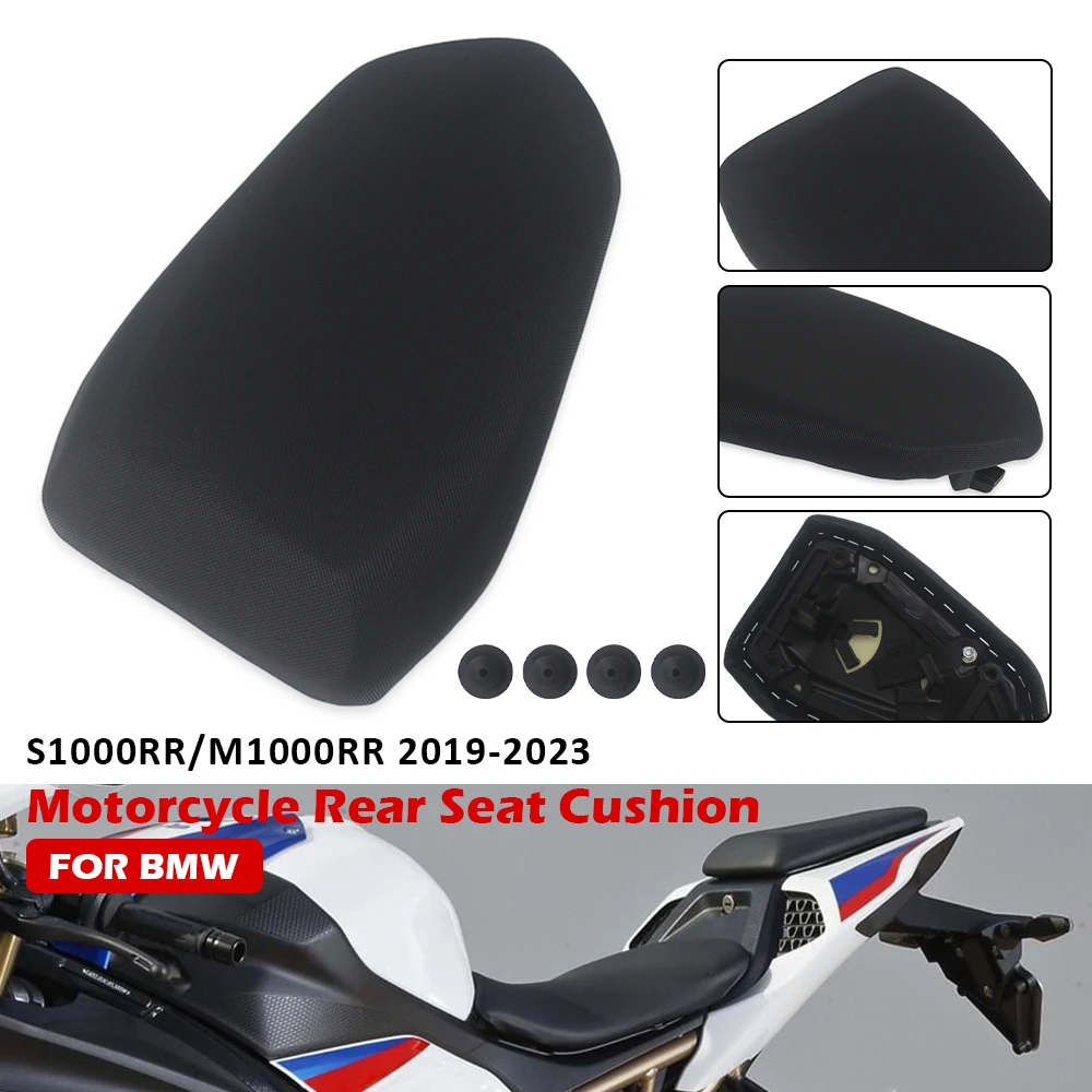 Motorcycle Rear Seat Cushion Fit For BMW S1000RR M1000RR 2019-2023 2020 2021 2022 Motorcycle Accessories Seat-Parts Black