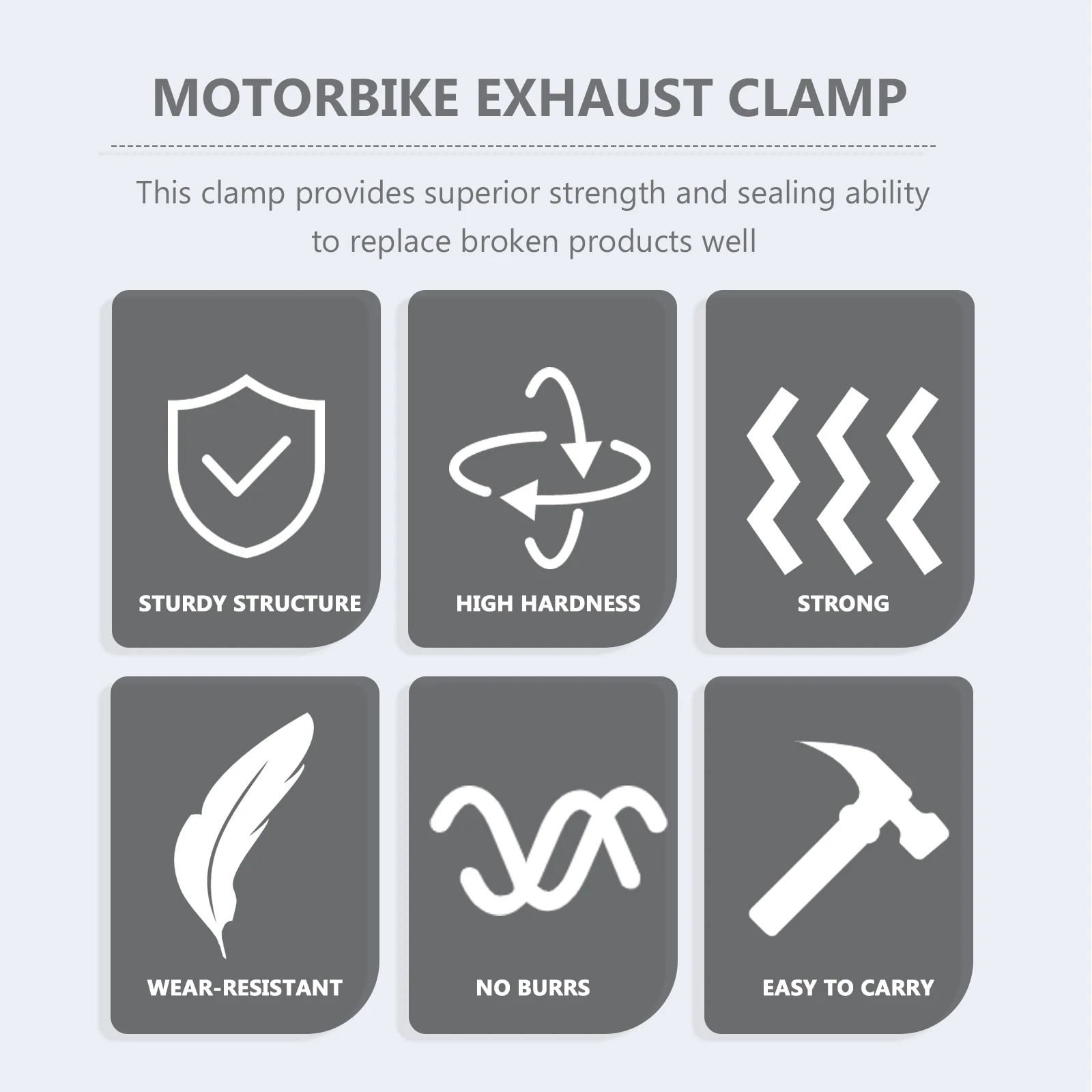

Motorcycle Exhaust Muffler Stainless Steel Heavy Duty U-Bolt Saddle Style Leak-Proof Durable Corrosion-Resistant For Motorbike