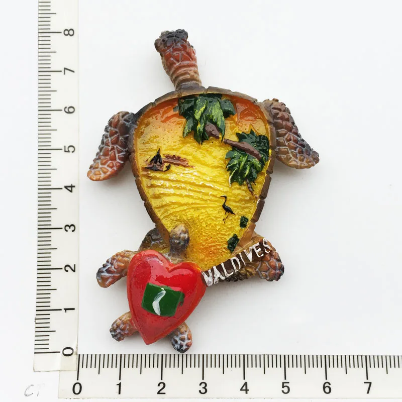 

Maldives Turtle Fridge Magnet Cultural Landscape Resin Decoration Tourism Souvenir Message Sticker Crafts