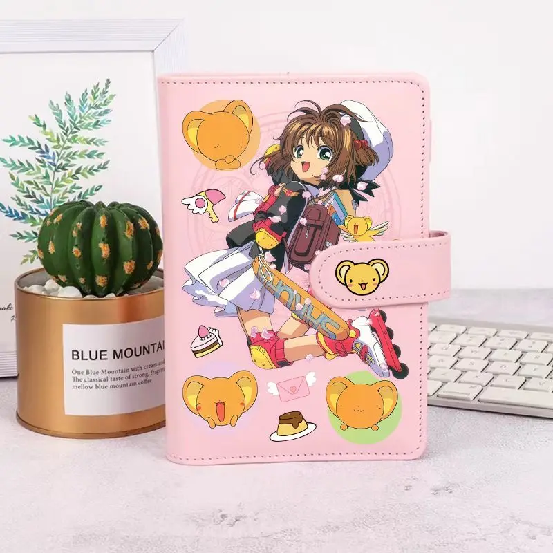 13*19Cm Cardcaptor Sakura Cartoon Sakura Kinomoto Cerberus Colorful Pu Cortex 80 Pages Inside Magnetic Snap Loose Leaf Notebook