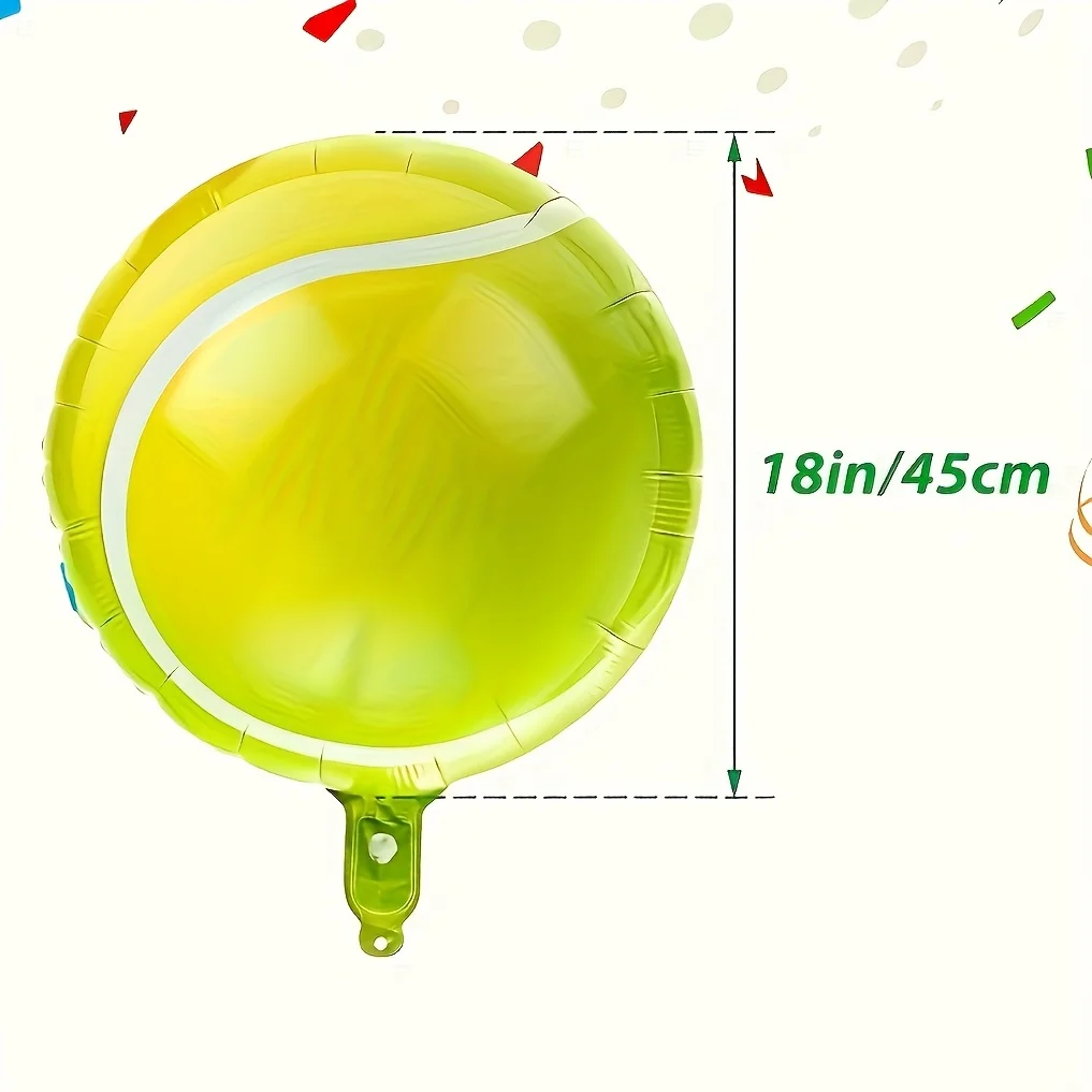 5/10PCS Foil Balloons for Tennis-themed Party Decorations Perfect for Anniversary Celebrations and Birthday Party Decorations