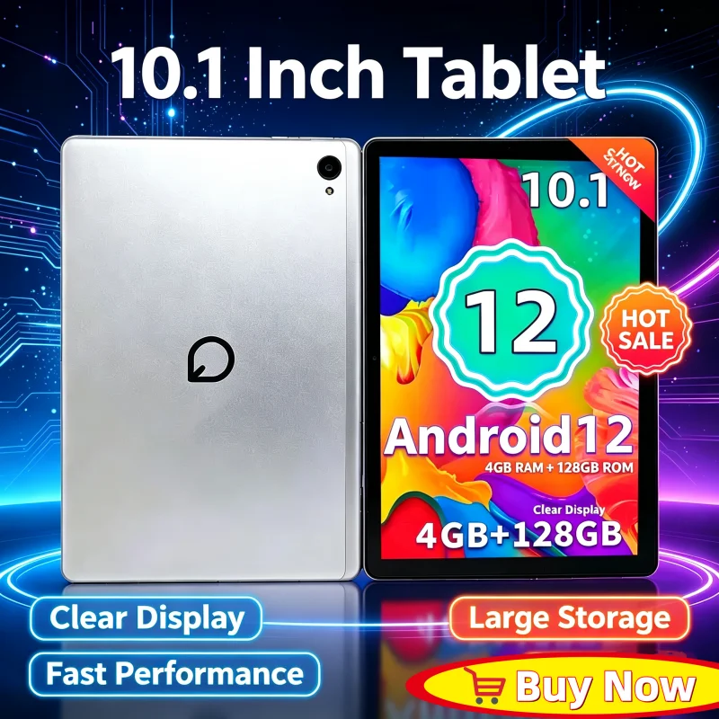 Type-C 10.1 INCH Tablets Android 12 MTK8183 Octa Core CPU 4GB RAM 128GB ROM 6000mAh Battery Bluetooth 5.0 GPS