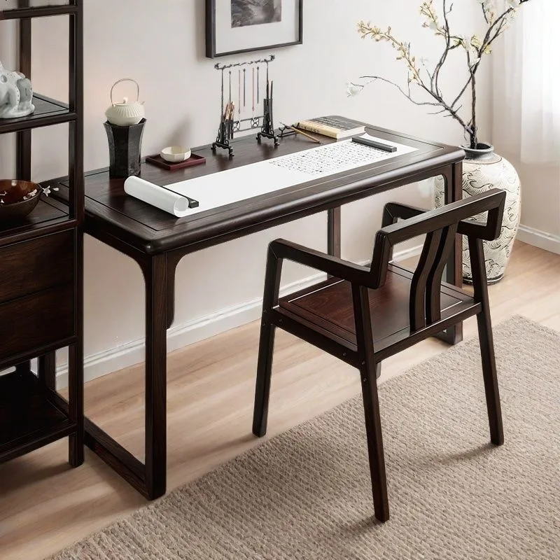 New Chinese Solid Wood Calligraphy Table Living Room Simple Writing Desk Study Desk Antique Calligraphy and Painting