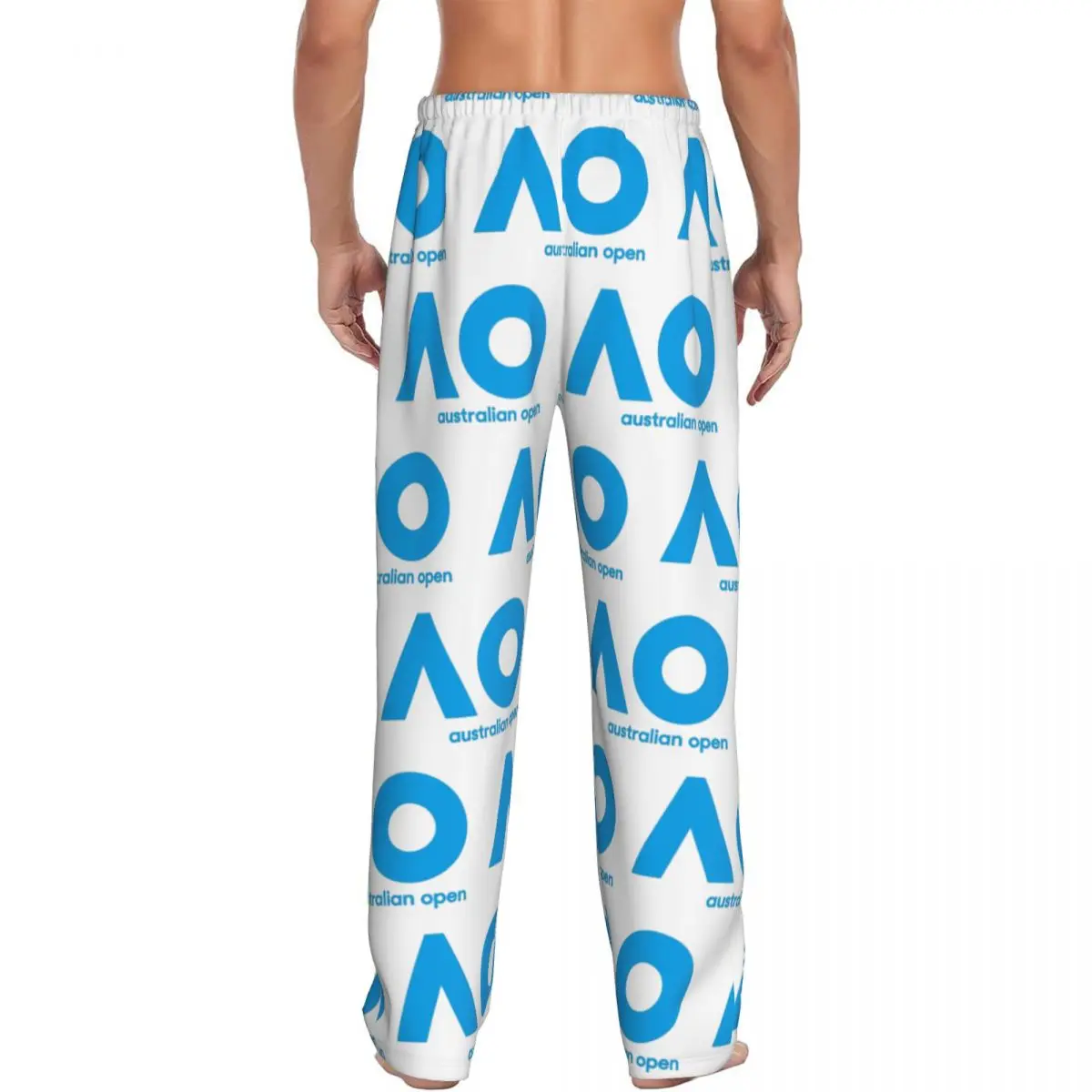 Custom Australian Open AO (Blue Version) Men Pajama Pants Lounge Sleep Sleepwear Bottoms with Pockets