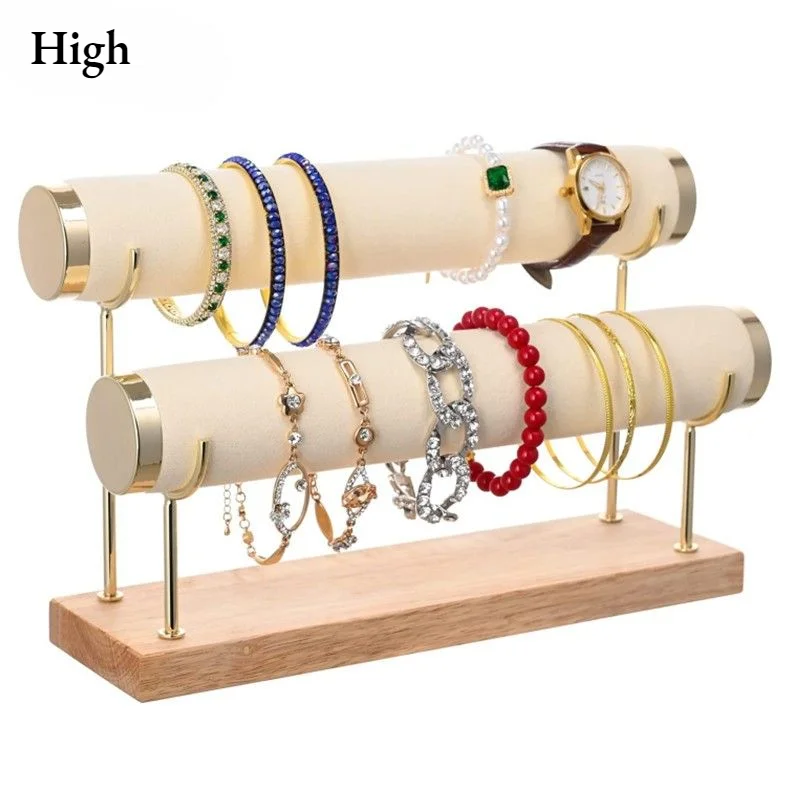 

Bangle Display Holder with T-bar Two Tier Bracelet Stand Storage Towers for Jewelry Organization