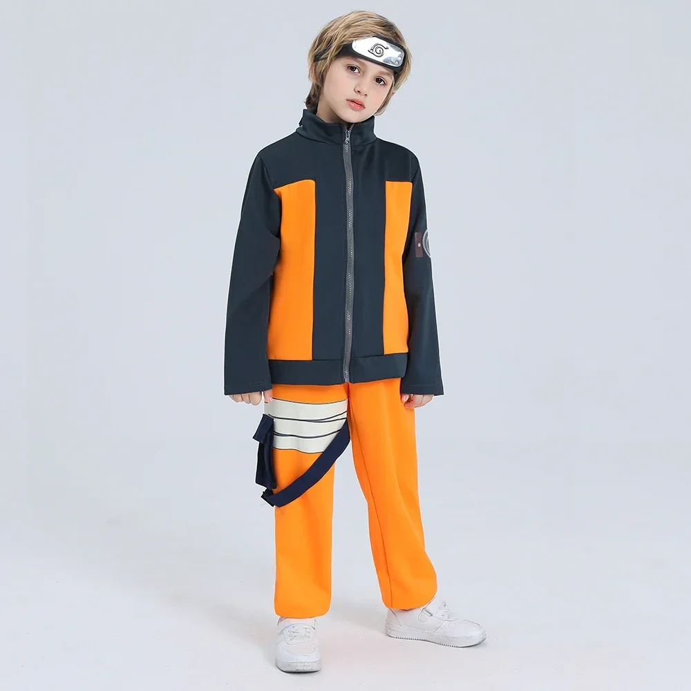 Luxe Jongens Anime Ninja Cosplay Kostuum Kinderen Verkleedkleding Halloween Carnvial Verkleedpartij Outfit