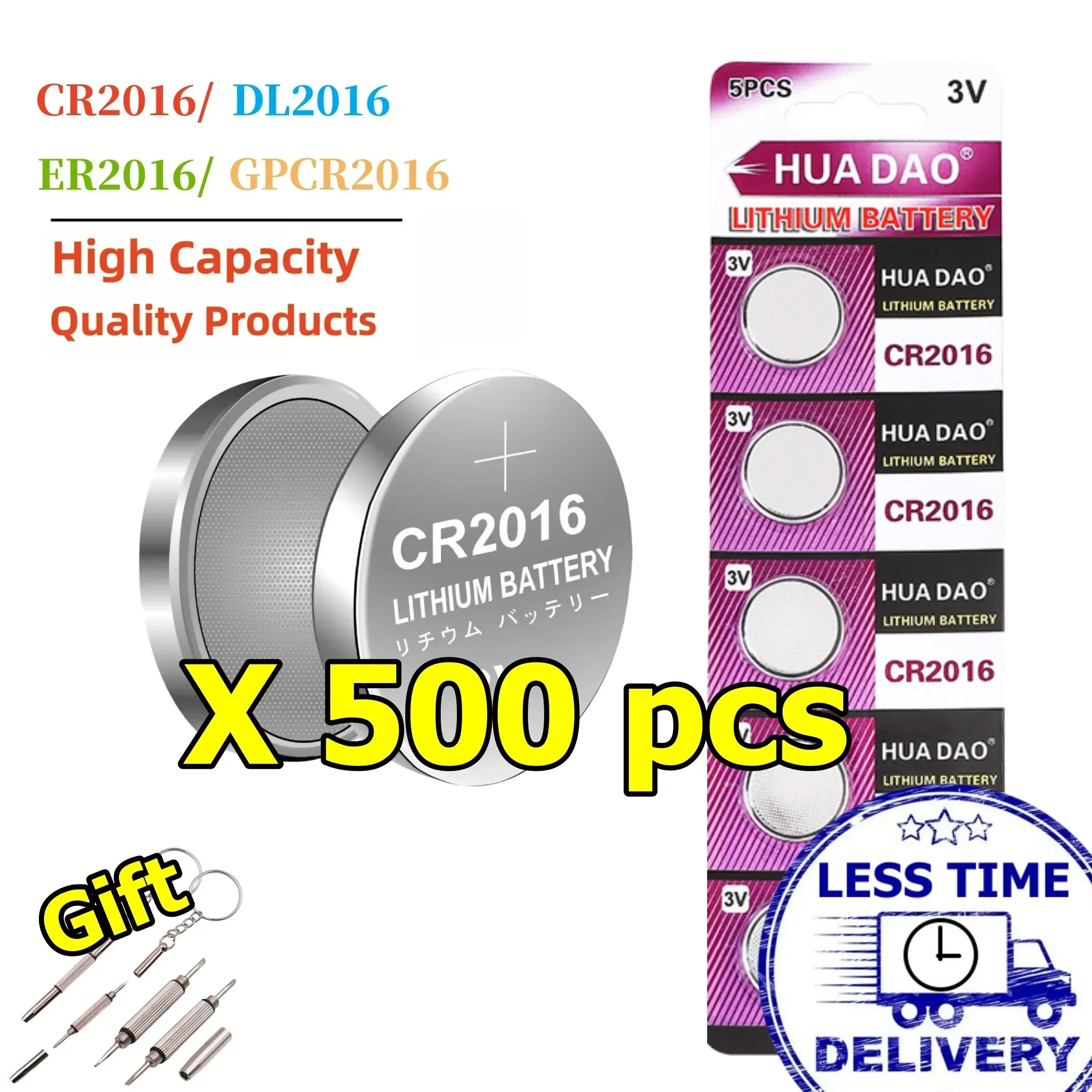 

CR2016 Lithium-ion button cell cr2016battery BR2016 LM2016 ECR2016 for Toys Car Remote Control motherboard coin cell 100-500PCS