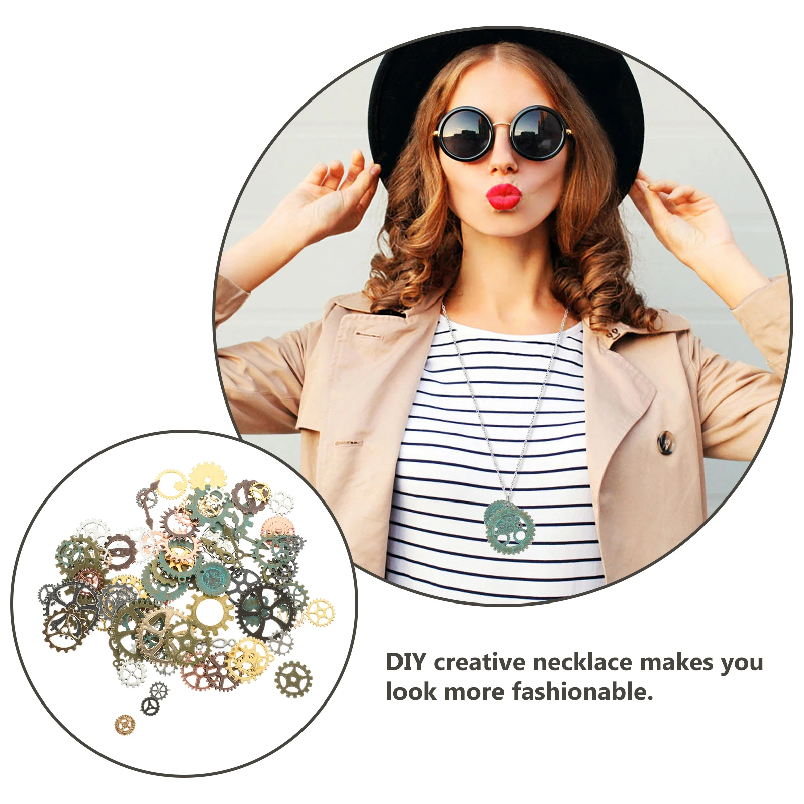 

4 Bags Metal Steampunk Gears Art Charms Durable Alloy Nail Decorations For Diy Manicure Jewelry Making Scrapbooking Projects