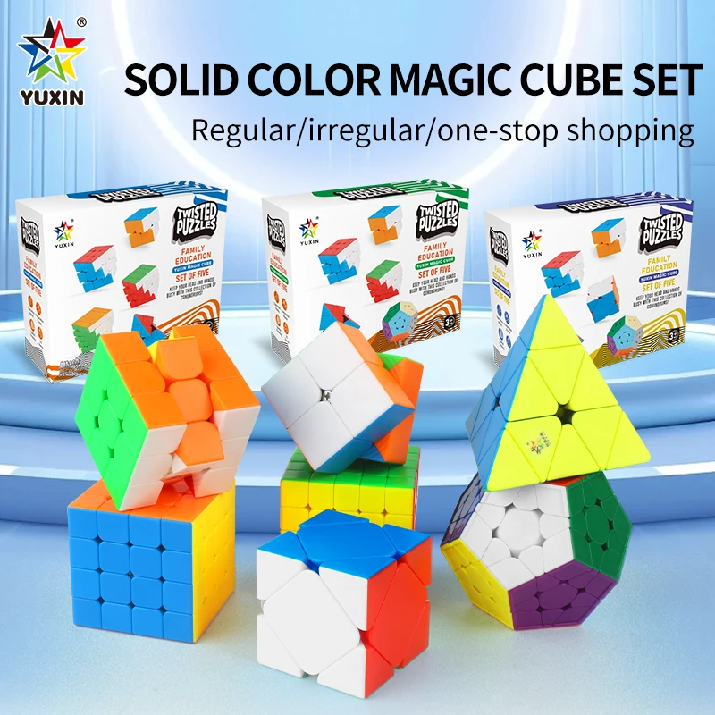[JudyCube] Conjunto de cubos mágicos Yuxin Black Kylin, brinquedos profissionais sem adesivos, caixa de presente Yuxin, quebra-cabeça cubo mágico