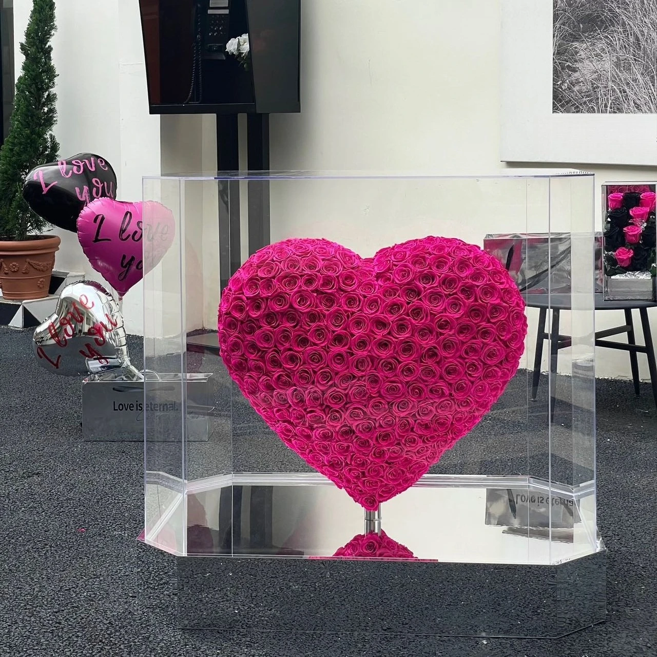 Rose eternal flower heart-pounding three-dimensional love bluetooth speaker creative valentine's day gift
