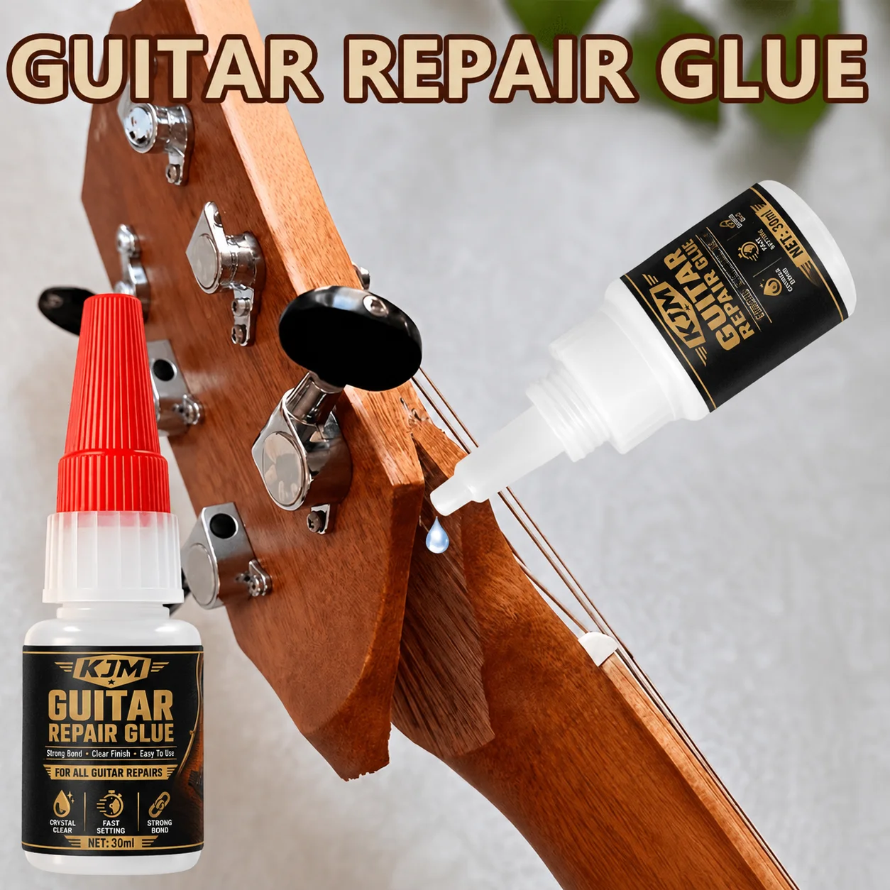 KJM Guitar Repair Glue Fast Dry Wood Adhesive For Acoustic Guitar Furniture Chair Table Edge Floor DIY Wood Repair
